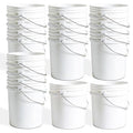 DEMORA 2.5 Gallon Small Plastic Buckets, Heavy Duty Pails, BPA-Free Food Grade Container, No Lid, Metal Handle, for Household Cleaning, Ice, Fish,Storage（White，18 Pack）