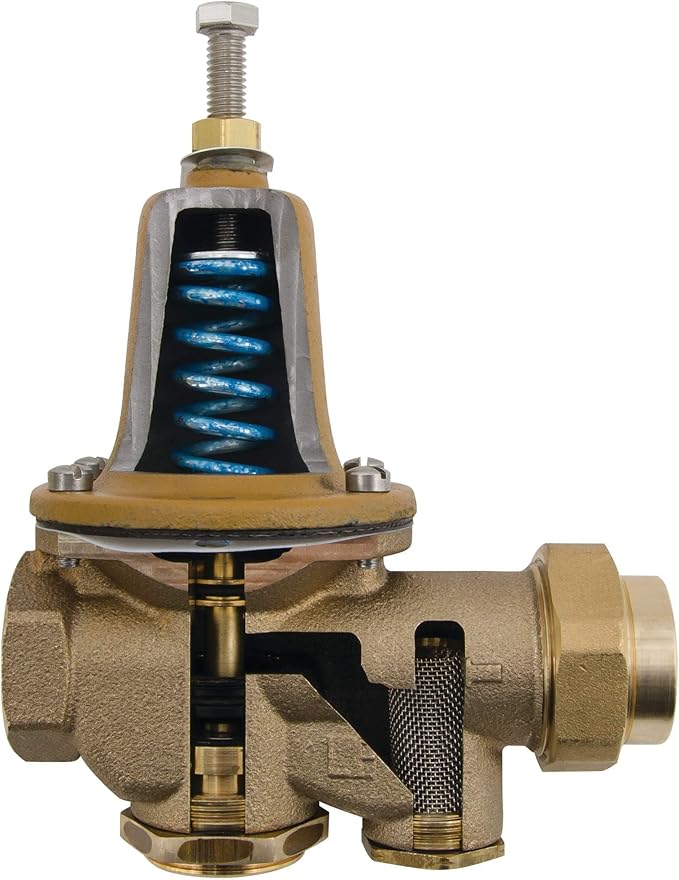 Watts LF25AUB-Z3 Series 1" Lead-Free Cast Copper Silicon Alloy Water Pressure Reducing Valve, NPT Female Union x NPT Female Outlet, Polymer Seat, Adjustable Pressure 25 to 75 psi, Maximum 300 psi