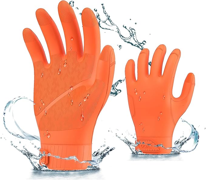 Vgo... NGG X1 Chemical Resistant Work Gloves,Starﬁsh-Gen Seamless Gription Work Gloves,Reusable,Waterproof (TP1147)