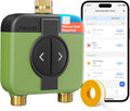 meross WiFi Water Timer for Garden Hose, 2 Zone WiFi Hose Timer with Brass Inlet and Outlet, WiFi Sprinkler Controller, Rain Delay, Smart Water Valve for Garden, Lawn & Yard, Hub Required