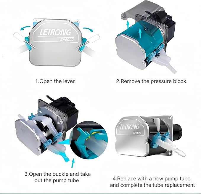 Complete Peristaltic Pump ZP6000 High-Flow Dual-Channel Industrial Filling Machine Variable Speed Laboratory & Medical Grade Water Transfer Pump (24# Silicone Tube, with Foot Pedal)