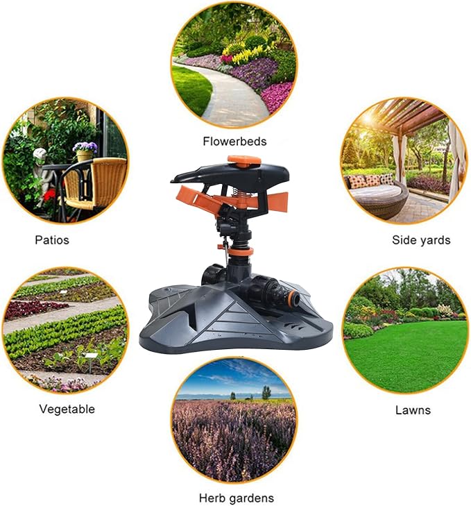 Sprinklers for Yard, Adjustable 360 Degree Rotation Garden Sprinkler Head for Large Area Coverage, Irrigation System for Garden