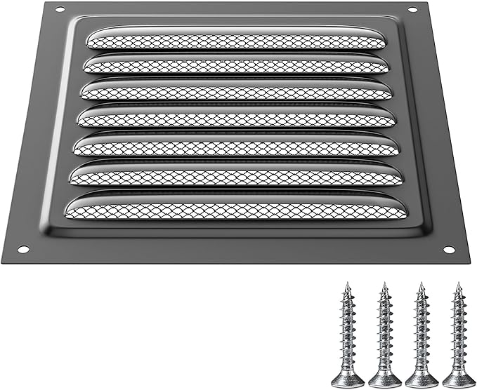 6 x 6 Attic Vents Gable Vents, piiyoosnn 304 Stainless Steel Louvered Grille Cover, White Wall Vent,Best for Small Vehicle, Cockloft, Bedrooms, Garage Door Wall Ventilated