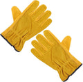 jojofuny Waterproof Leather Work Gloves Heavy-duty Protective Gardening Carpenter Gloves for Men and Women for Outdoor Labor