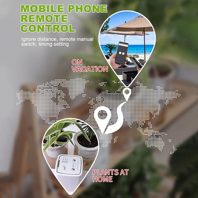 Drip Irrigation Kit, WiFi Automatic Plant Waterer, Automatic Watering System for Potted Plants, Remote Control Plant Watering Device, Automatic Drip Irrigation Kit for Outdoor Garden