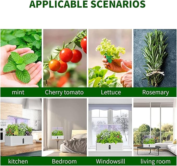 Hydroponic Equipment Garden Hydroponics Growing System Indoor Herb Garden Kit Automatic Timing LED Grow Lights Smart Water Pump for Home Flower Pots Indoor Garden
