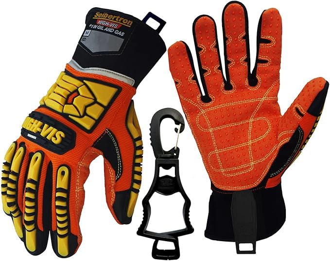 Seibertron High-Vis Series Cut Resistant Reducing Anti-Impact Mechanics Heavy Duty Safety Rescue Oil and Gas Gloves