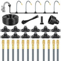 49.2 Ft 360° Adjustable 1/4" Drip Irrigation System Bendable Watering Misting System Drip Irrigation Kit Garden Watering Atomizing System with 12 Nozzles, Automatic Irrigation System for Garden