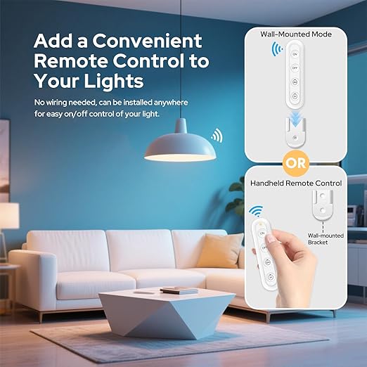 Remote Control Timer Outlet: Dual Gear Countdown (30min/2h) with Auto Shut Off – 15A/1800W – Elderly-Kid Safe – WiFi Router, Sleep-Light & Small Appliances Multi-Scene Timed Control