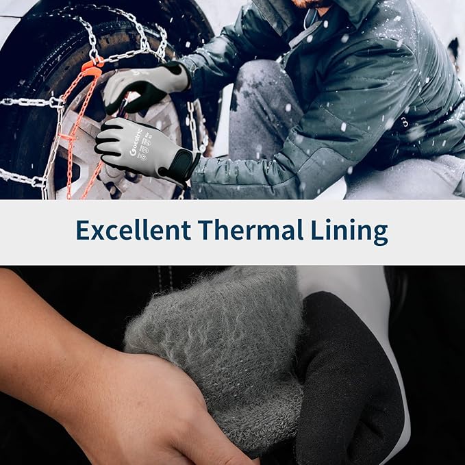 100% Waterproof Winter Work Gloves for Men Women, Freezer Gloves with Grip for Shoveling Snow