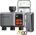 WiFi Sprinkler Timer 3 Zone with 984 FT Range, 3 Outlet Smart Water Timer for Garden Hose with Strong Wall Penetration/Rain Delay/Alexa & Google Voice/App Control, Water Hose Timers for Garden & Lawn