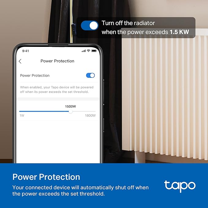 TP-Link Tapo Smart Plug Mini, Matter Compatible, Compatible with Alexa, Google Home & Samsung SmartThings, Energy Monitoring, 15A, UL Certified, 2.4G Wi-Fi Only, Tapo P110M(2-Pack)