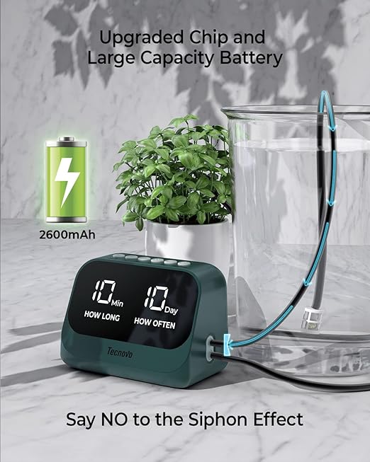 Automatic Watering System for Potted Plants, DIY Drip Irrigation Kit with Smart Timer, Waterproof LED Display & Large Capacity Battery, Precise Distribution of Water
