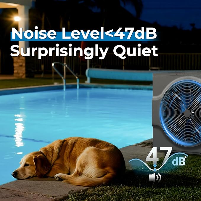 120000BTU Swimming Pool Heat Pump, 33000 Gallon Electric Pool Heater Above and Inground Pool,WiFi App Control, Heating or Cooling Pool Heater 220V
