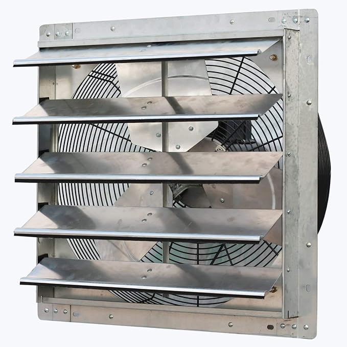 iLiving - 18" Wall Mounted Exhaust Fan - Automatic Shutter - Variable Speed - Vent Fan For Home Attic, Shed, or Garage Ventilation, 1736 CFM, 2600 SQF Coverage Area (Power Cord Not Included)