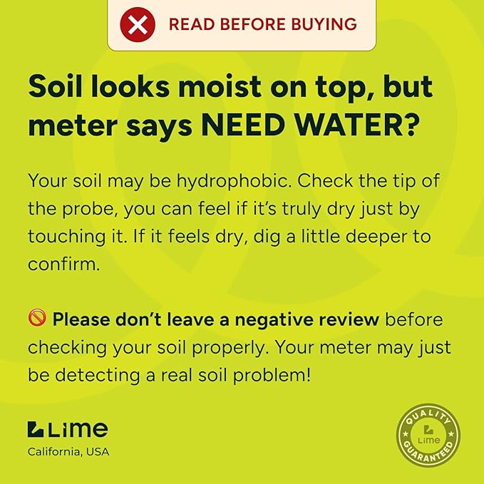GROWIT Plant Moisture Meter - Accurately Tells You When to Water Your Plants - 26cm, No Battery Needed