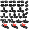 25 Pieces 1/2 Inch Drip Irrigation Fittings Kit, 1/2'' Drip Line Barbed Fittings for 1/2 Inch Irrigation Tubing (1/2" ID x 0.650" OD) Anti-Leak Lock Nut Connectors for Garden Drip System