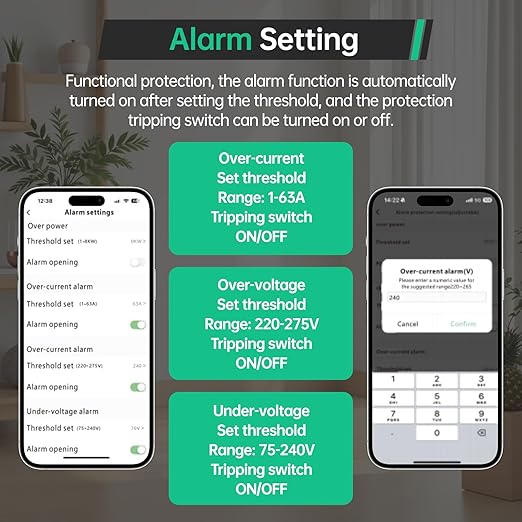 Smart WiFi Switch 110V, din Rail, 1–20A Adjustable, DIY 1P+N Circuit Breaker, 90–300V Wide Voltage for Energy Monitor, Smart Life/Tuya APP Remote Control, Timer Functions, DIN Rail, FCC Certified
