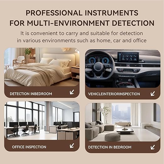 Luocute Air Quality Meter, 10 in 1 WiFi Smart Air Quality Monitor for CO2 CO TVOC HCHO PM2.5 PM10 Detection with App Control, Portable Tester for Home Car Plant Indoor