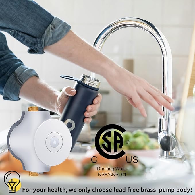 HBS24-12 Smart Instant Hot Water Recirculating Pump System – 3-Speed, Built-in Thermostat, 15-inch Hose, Compatible with Tanked and Tankless Water Heaters, Extremely Quiet