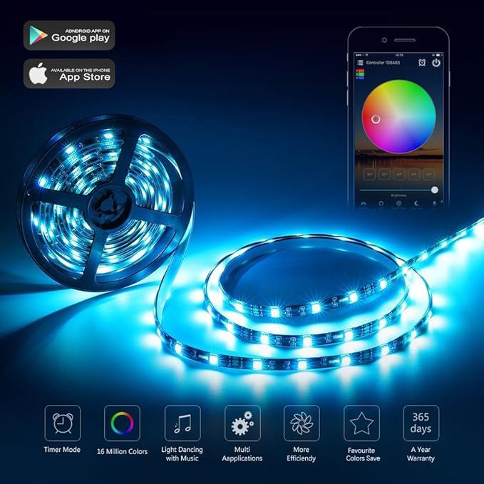 LED Wifi Controller, RGB Led Light Strip Voice Control From Alexa & Google Home, WIFI Wireless Smart Controller With Free App via IOS or Android Smartphone