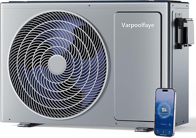 27000 BTU Above Ground Pool Heater Electric 7000 Gallon Swimming Pool Heater for Inground Pools Heating or Cooling WiFi Control Schedule 120V