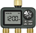 Brass Sprinkler Timer with Swivel, Programmable Water Timer for Garden Hose with Auto/Manual/Rain Delay Watering, Digital Irrigation System Kit,for Garden, Yard, Lawn 3 Outlet F13WT06