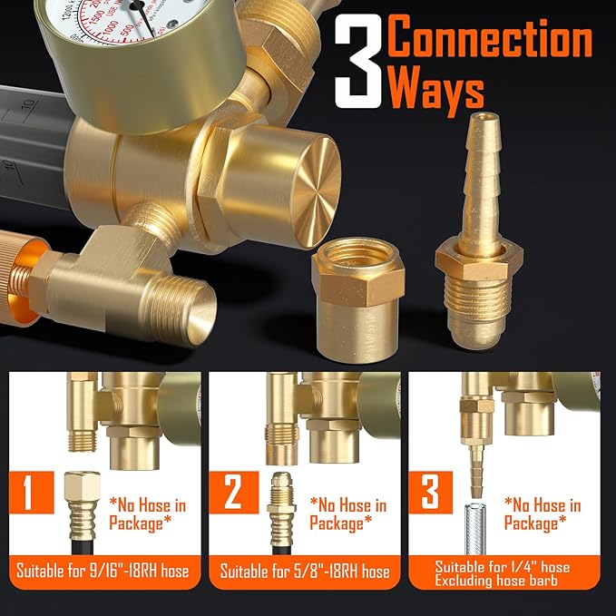 BETOOLL Argon/CO2 Mig Tig Flow Meter Gas Regulator Gauge Welding Weld, CGA580 Inlet Connection