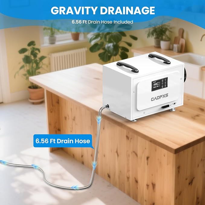 CADPXS Crawl Space Dehumidifier, 125 Pints Commercial Dehumidifiers with Drain Hose, Dehumidifier for Crawlspace, Basements & Water Damage Use, Auto Defrost, cETL Listed, 5 Years Limited Warranty