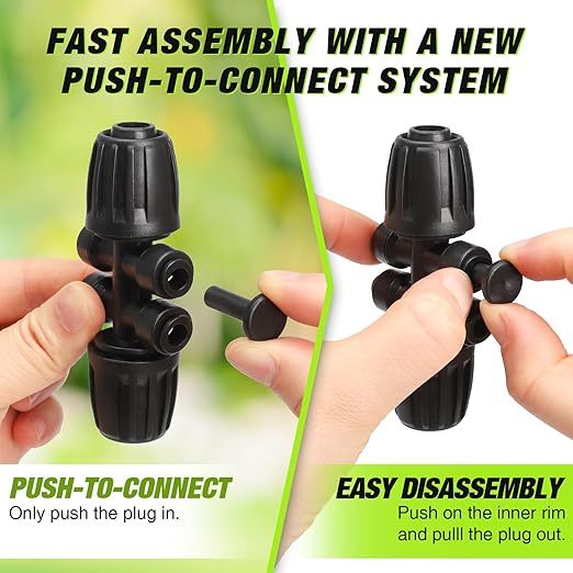 Bonviee 1/4 Inch Hose End Plugs, 50 Pack – End Closures for 1/4" Push-to-Connect Drip Irrigation Fittings in Lawn, Garden, Greenhouse