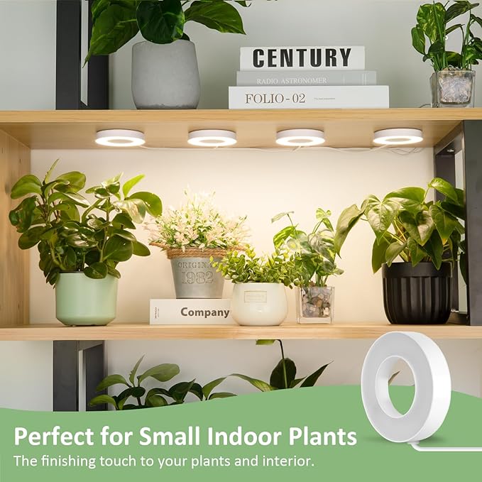 LORDEM Grow Light for Indoor Plants, 192 LEDs Ceiling Full Spectrum Plant Light, Quad Head Plant Lamp with 3/6/12H Auto Timer, 6 Brightness Levels, Individual Bulb Control, Corded