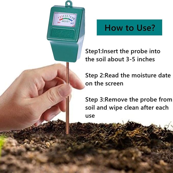 Soil Moisture Meter,Long Probe Plant Hygrometer Moisture Sensor Plant Water Monitor for Potted Plants,Garden,Farm, Lawn(No Battery Needed)