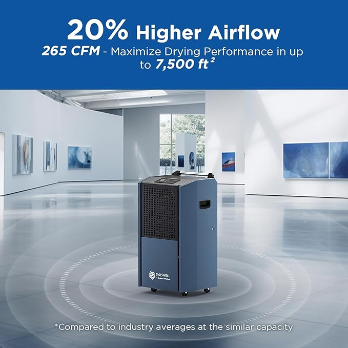 190 Pints Commercial Dehumidifier with Pump for Basements, Industrial Heavy Duty Commercial-grade Portable Dehumidifiers for Large Spaces Warehouse Grow Room, Water Damage Restoration