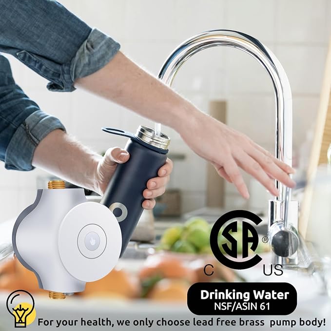 HBS24-12E (No 60 minutes extension version) Smart Instant Hot Water Recirculating System Pump with Built-In Thermostat 15 inch Hose Remote Controller included