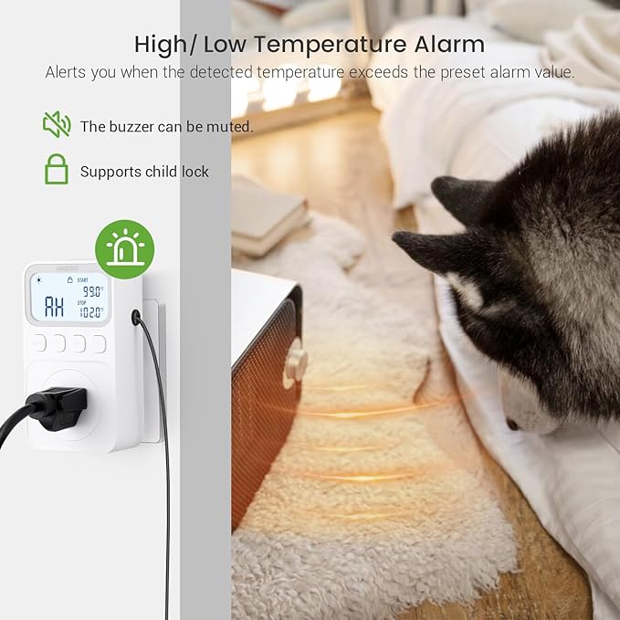 INKBIRD Plug in Thermostat 15A 1800W, Programmable Heating Cooling Digital Temperature Controller Timer for Window A/C Fan Heater Greenhouse Homebrewing Reptile
