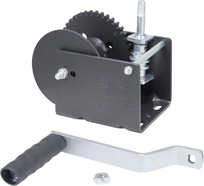 Goldenrod Dutton-Lainson Company Worm Gear Winch (WG2000) with 7" Ergonomic Handle - Rust-Resistant Finish for Heavy Equipment, Lifting & Trailers - 2000 lb Capacity, 40:1 Gear Ratio, Manual Use