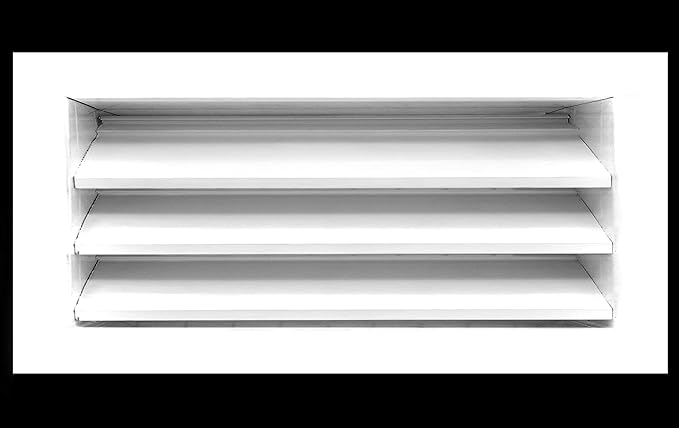 HVAC Premium 16"W x 8"H Aluminum Exterior Gable Louver Vent for Walls & Crawlspace - Weather-Resistant Air Grille with Screen Mesh - White [Outer Dimensions 17.75"W x 9.75"H]