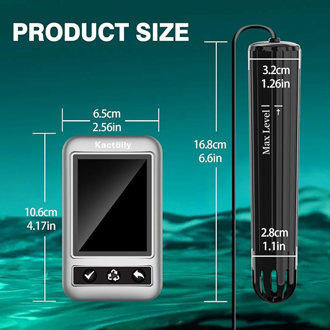 kactoily WiFi Aquarium Water Quality Monitor – 7 Parameter Digital Aquarium Water Tester for pH ORP EC TDS Salinity SG Temp, Freshwater & Saltwater Tanks