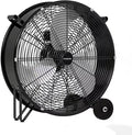 30 inch Industrial Drum Fan, 14000 CFM High-Velocity Heavy Duty Floor Fan with 3 Speeds & 5-Inch Wheels for Warehouse, Workshop, Factory & Garage – UL Listed