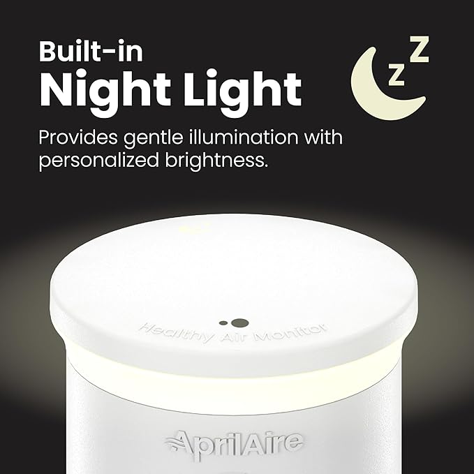 AprilAire ZAWTHCPV Smart Indoor 5-in-1 Wi-Fi Air Quality Monitor (CO2, VOC, PM 2.5, Particulate Matter, Humidity and Temperature), App Controlled IAQ Monitor for Home Air Quality Sensor