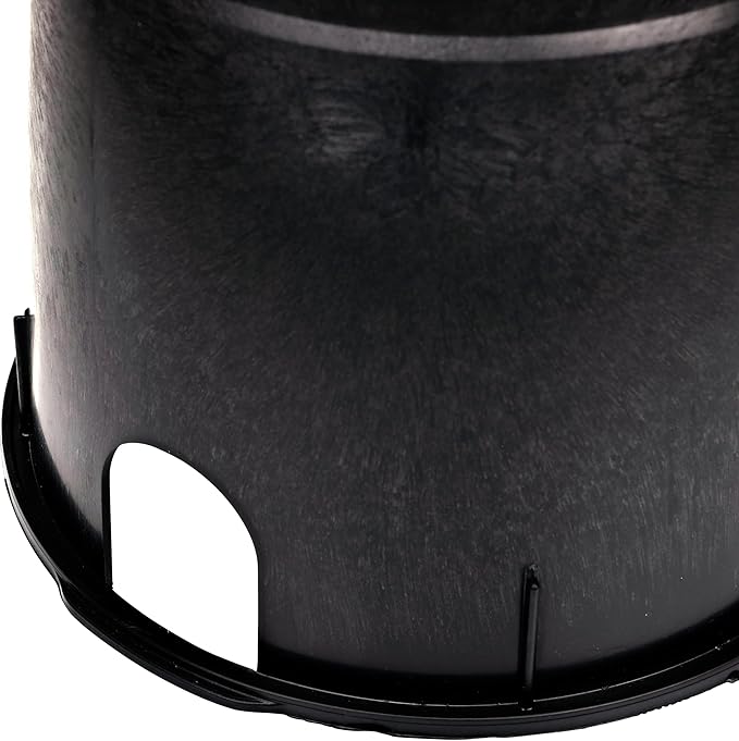 NDS 111BC 10 in. Round Standard Series Valve Box and Cover, 10 in. Height, Irrigation Control Valve Lettering, Black Box, Green Overlapping Cover, Black/Green