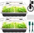 Seed Starter Tray with Grow Light, 96-Cell Seed Starter Kit, Seedling Starter Trays with Humidity Domes, Automatic Timer, Adjustable Light Indoor Gardening Plant Germination Trays