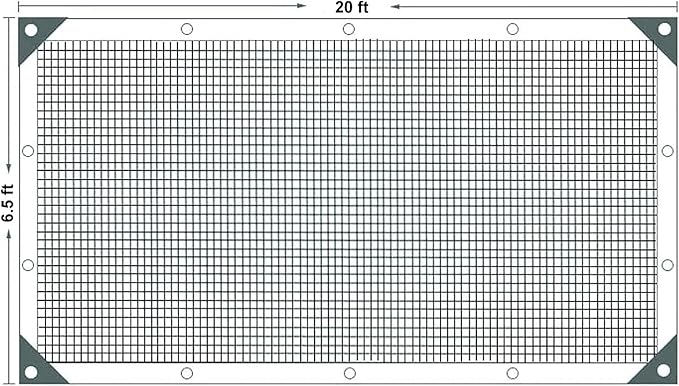 Sun Shade Cloth 6.5 Ft x 20 Ft 90% UV-Blocking Net Shade for Plant Cover, Shade Netting for Greenhouse, Barn, Chicken Coop,Dog Kennel Outdoor,Canopy, Pools, Garden Shade Mesh Net Blue