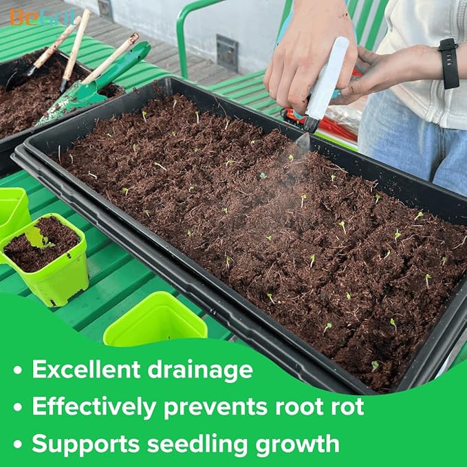 BeGrit 1020 Mesh Trays 1020 Trays with Holes Mesh Bottom Tray for Microgreen Seed Starting Germination Propagator Tray 10'' x 21'' 6-Pack