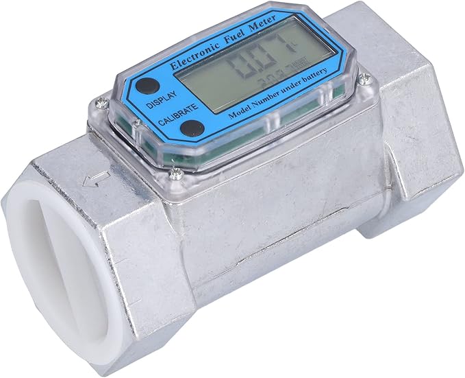 2in Meter Electronic Digital Fuel Liquid Water Gas Oil Flowmeter, 2.3V to 3.3V Smart Water Meter Pool Flow Meter, 2 Inch Flow Meter for Industrial Automation Fuel Water