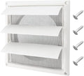 Blutoget 6" Louvered exhaust Vent Cover 8" x 8" Oversize dryer outlet cover for Exterior Wall Vent Hood Outlet Airflow - 6 Inch Vent Cover Exterior with 4 Vent Screen Screw (White)