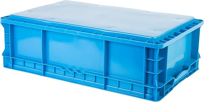 Hudson Exchange 24 x 15 x 7.5" (36 Pack) Straight Wall Handled Storage Container Tote, Blue