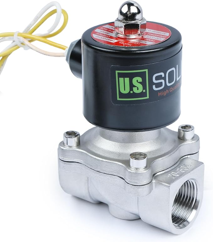 U.S. Solid Smart Solenoid Valve - 3/4 inch Wi-Fi APP-Controlled Stainless Steel Solenoid Valve, 110V AC