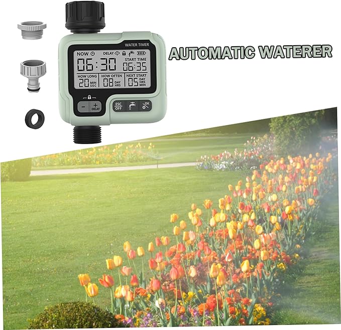 Automatic Watering System for Garden Hose Timer Large Screen Waterproof – Water Timers Sprinkler Timer for Plant Watering Devices