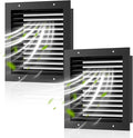 Hon&Guan 2 Pack 12" x 12" Aluminum Gable Vents with Screen for Houses, Louvered Wall Vent for Attic, Shed and Exterior Doors, 10" x 10" Vent Opening, Black